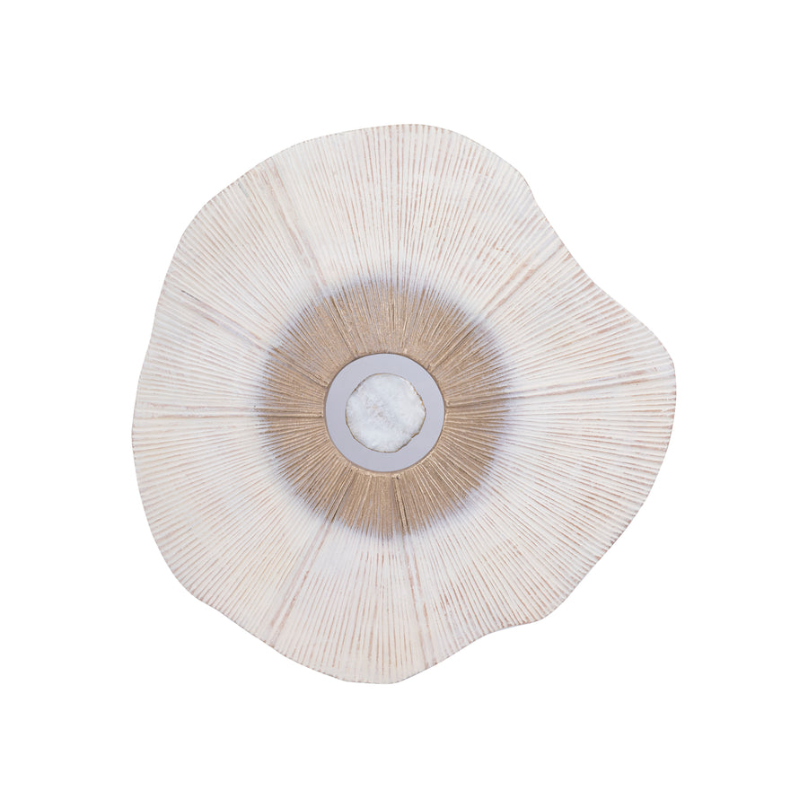 Organisch Wandpaneel Aluminium Beige met Steen 60 cm – PTMD Rella S