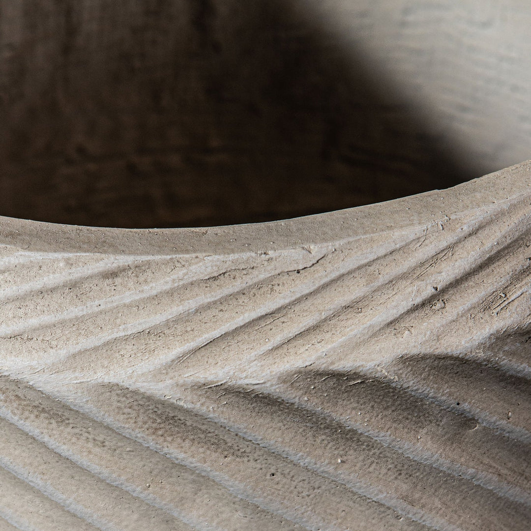 Beton Bloempot – Luxe Design Pot met Wave Structuur