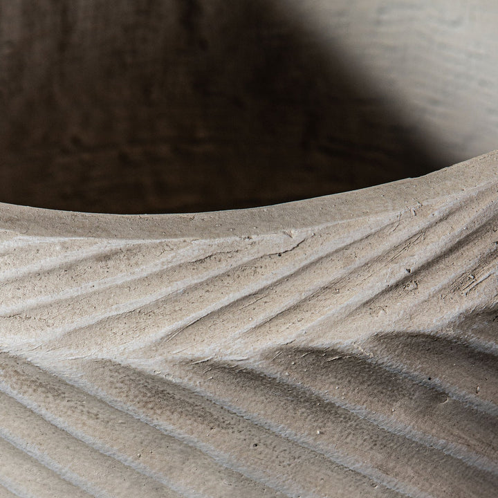Beton Bloempot – Luxe Design Pot met Wave Structuur
