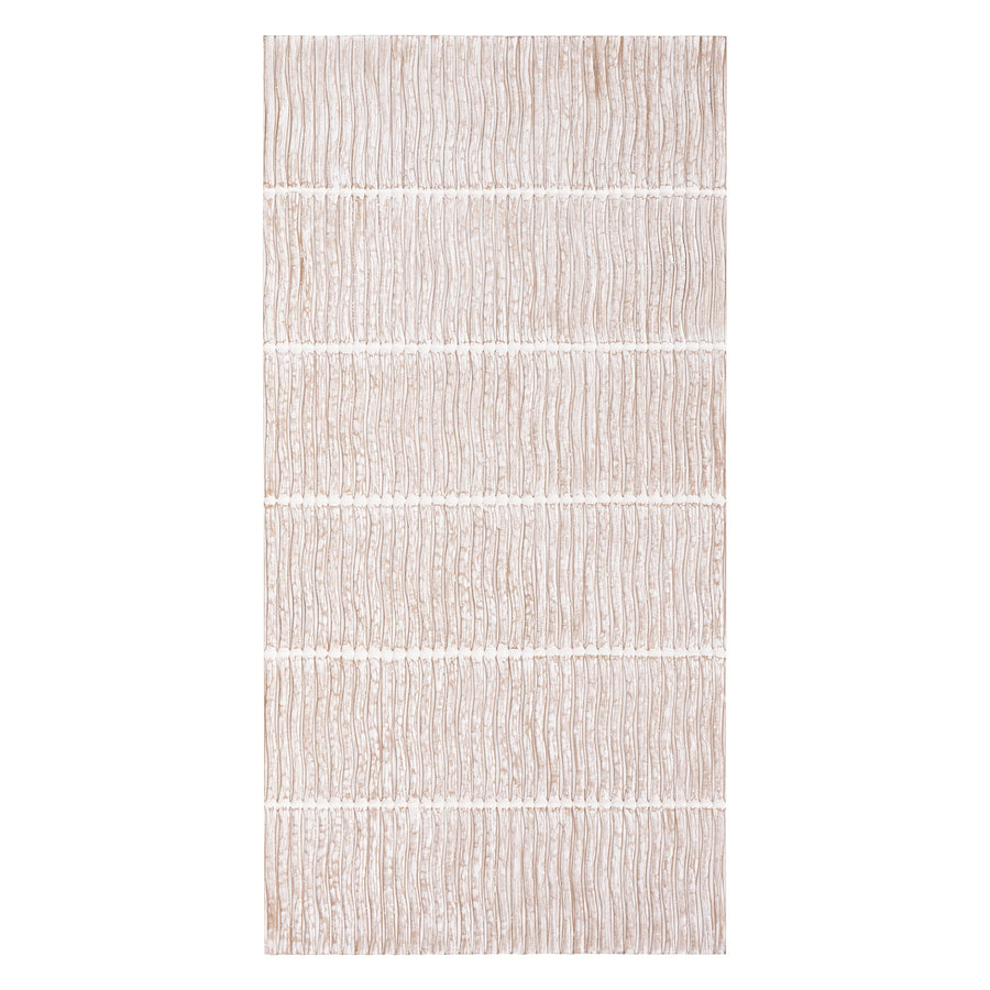 Wit wandpaneel van hout met golvende strepen 90x180 cm