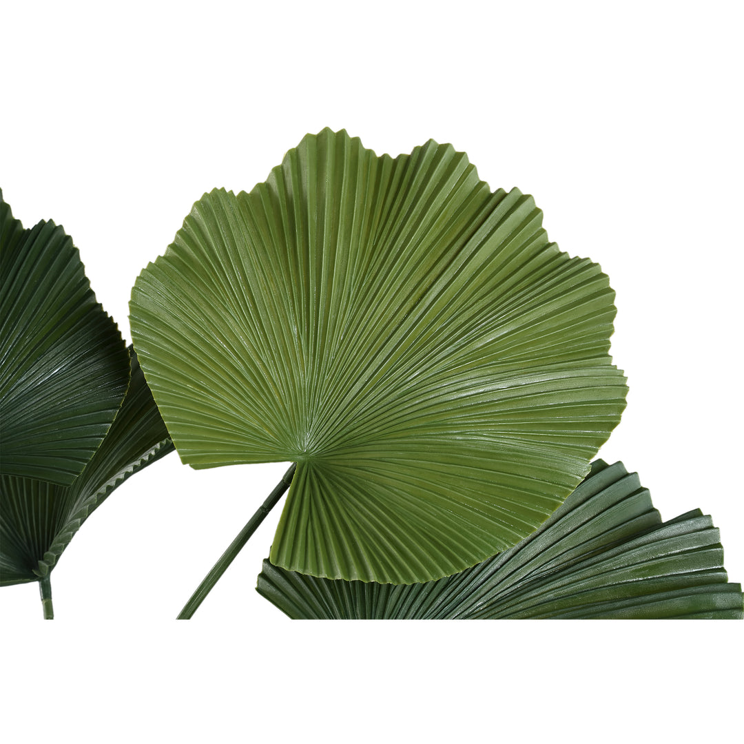 Kunst Licuala Plant 90 cm – Grote Kunstplant Donkergroen – Inclusief Pot