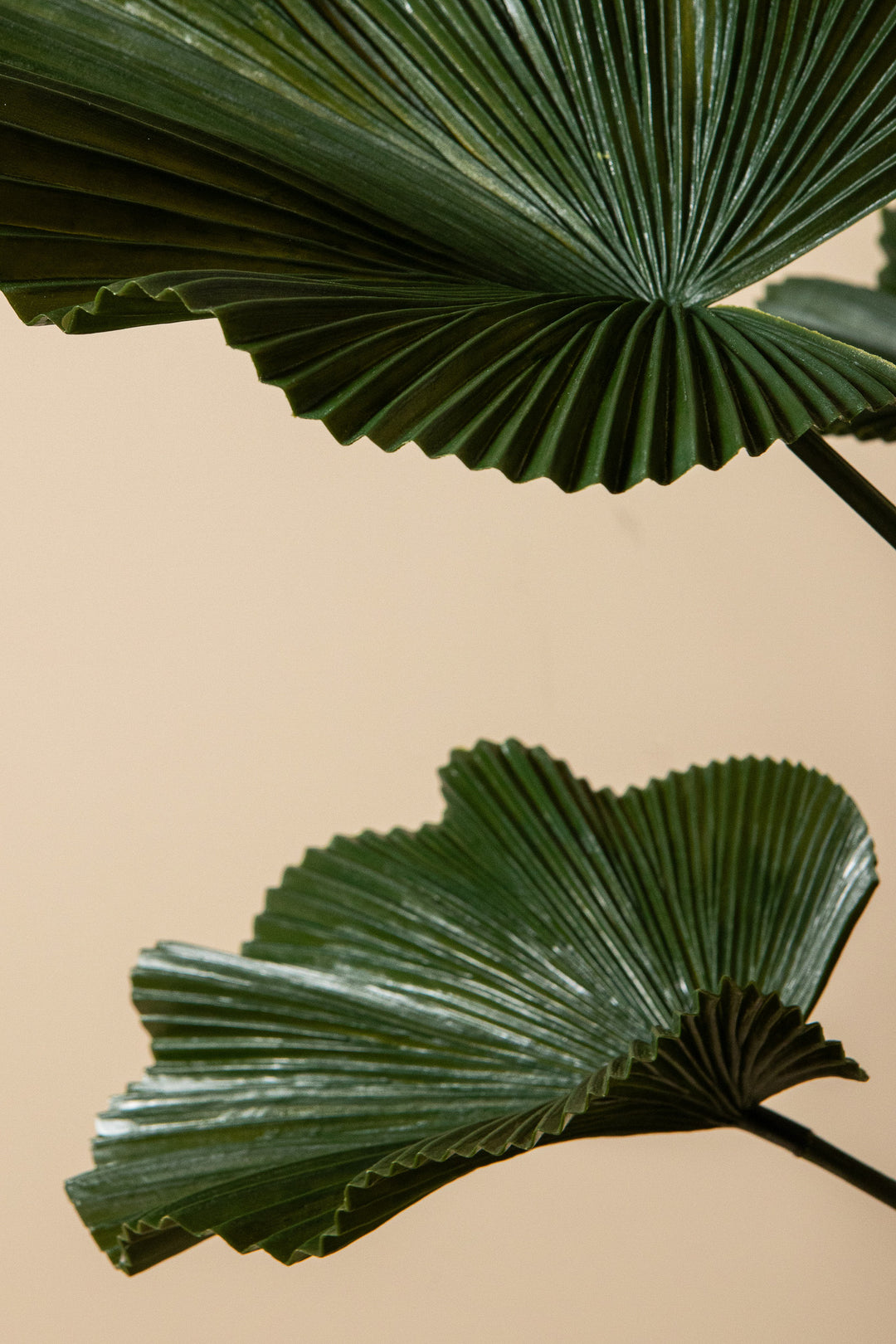 Kunst Licuala Plant 90 cm – Grote Kunstplant Donkergroen – Inclusief Pot