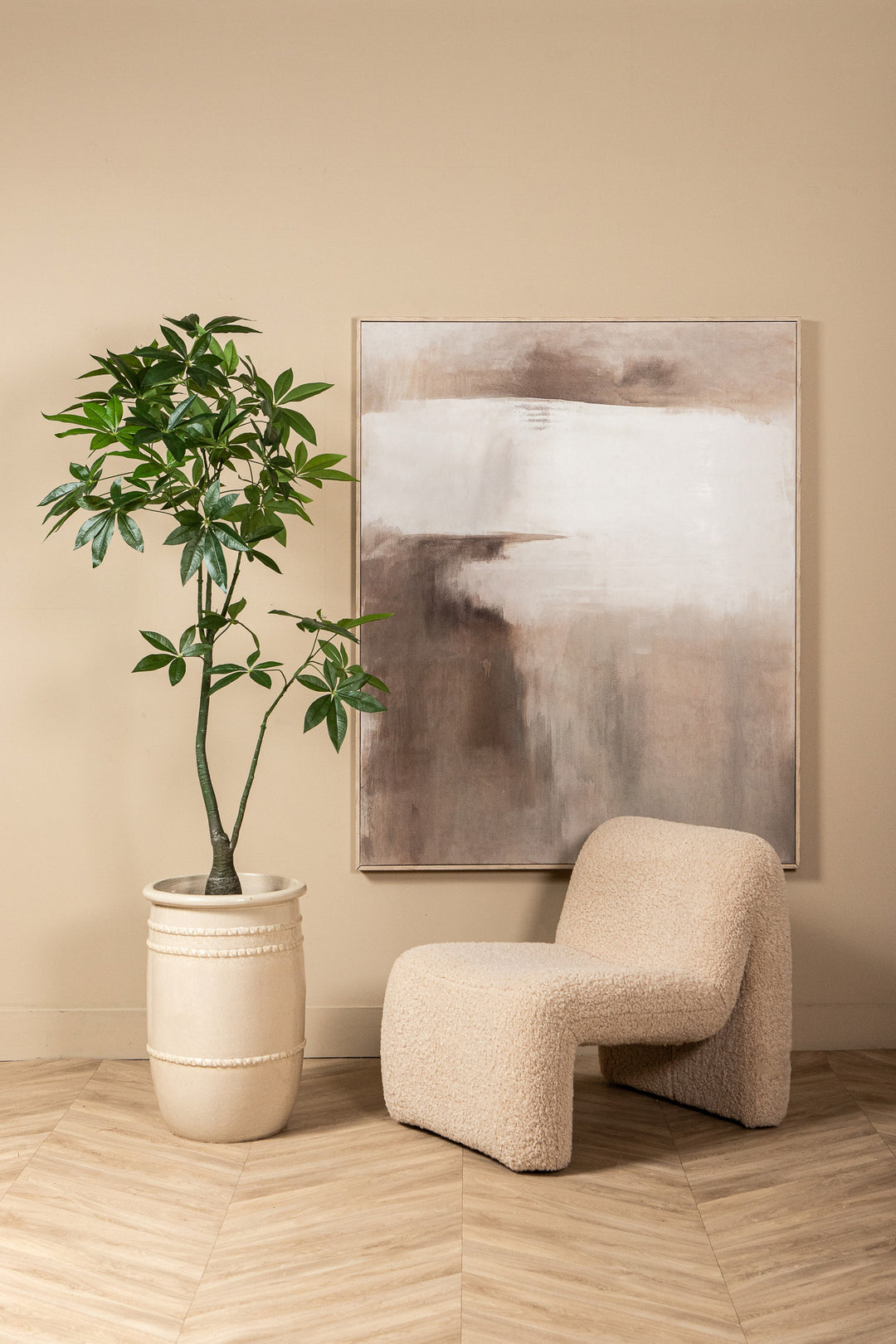 Kunst Pachira Plant 150 cm – Grote Kunstplant – Inclusief Pot