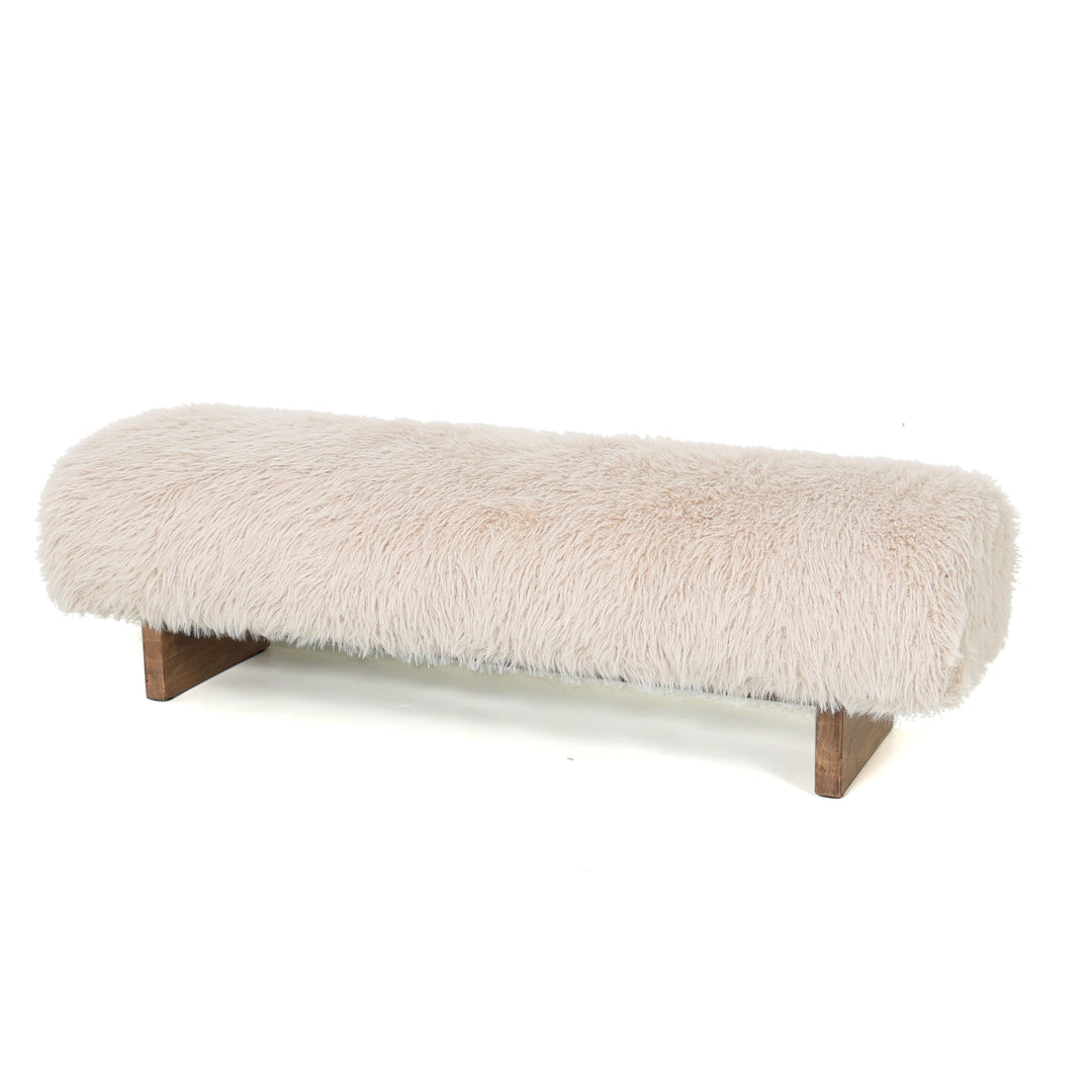 Zitbank Hari beige stof hout
