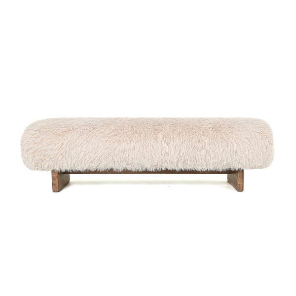 Zitbank Hari beige stof hout
