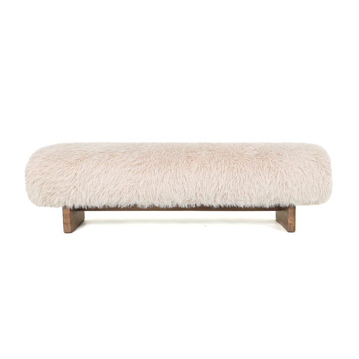 Zitbank Hari beige stof hout