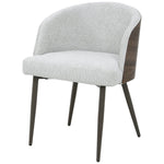 Eetkamerstoel stof beige met houten rugschaal – PTMD Bosca