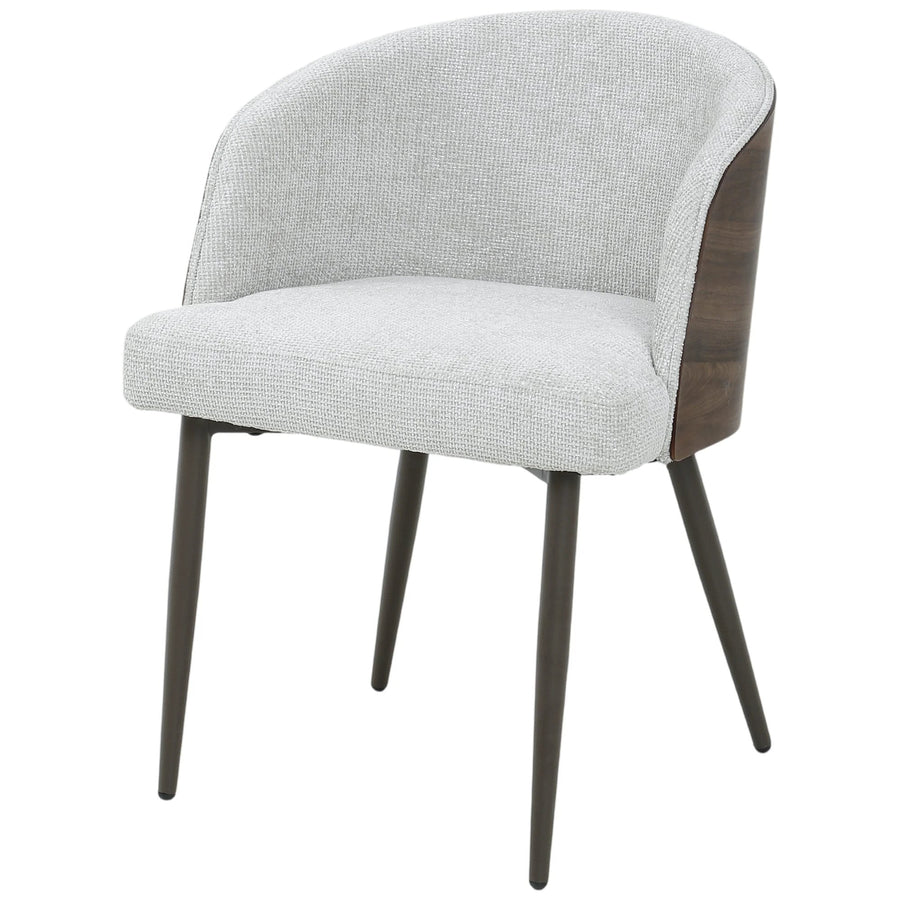 Eetkamerstoel stof beige met houten rugschaal – PTMD Bosca