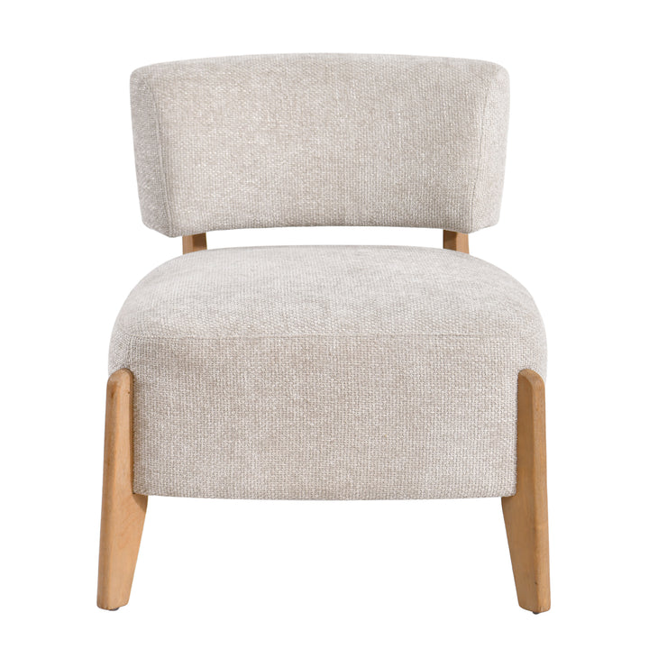 Vale Fauteuil – Moderne Stoffen Fauteuil met Rubberwood Poten Taupe