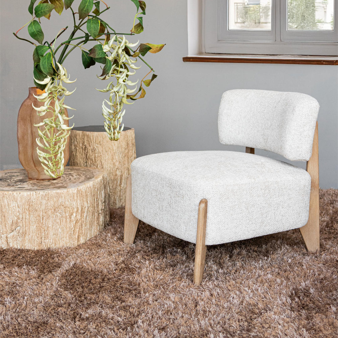 Vale Fauteuil – Moderne Stoffen Fauteuil met Rubberwood Poten Taupe