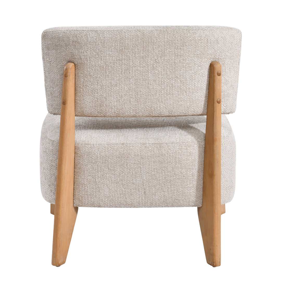 Vale Fauteuil – Moderne Stoffen Fauteuil met Rubberwood Poten Taupe
