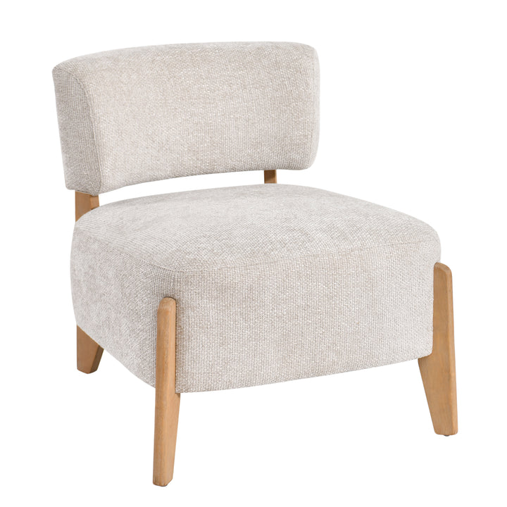 Vale Fauteuil – Moderne Stoffen Fauteuil met Rubberwood Poten Taupe
