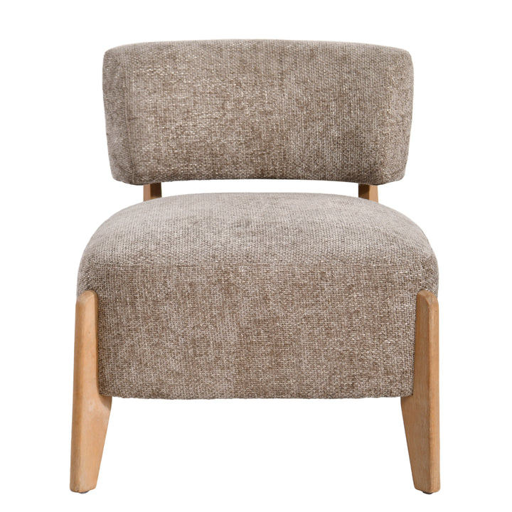 Vale Fauteuil – Moderne Stoffen Fauteuil met Rubberwood Poten Taupe