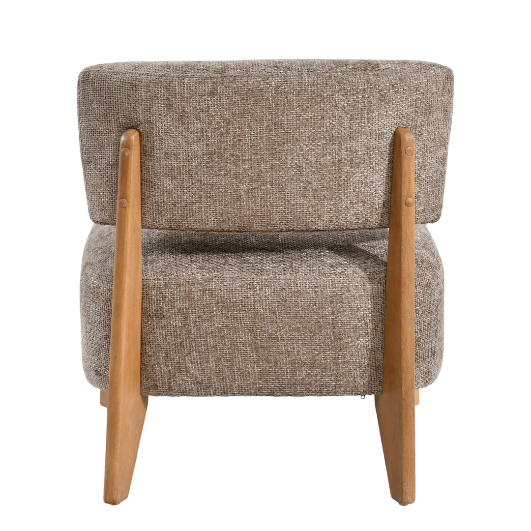 Vale Fauteuil – Moderne Stoffen Fauteuil met Rubberwood Poten Taupe