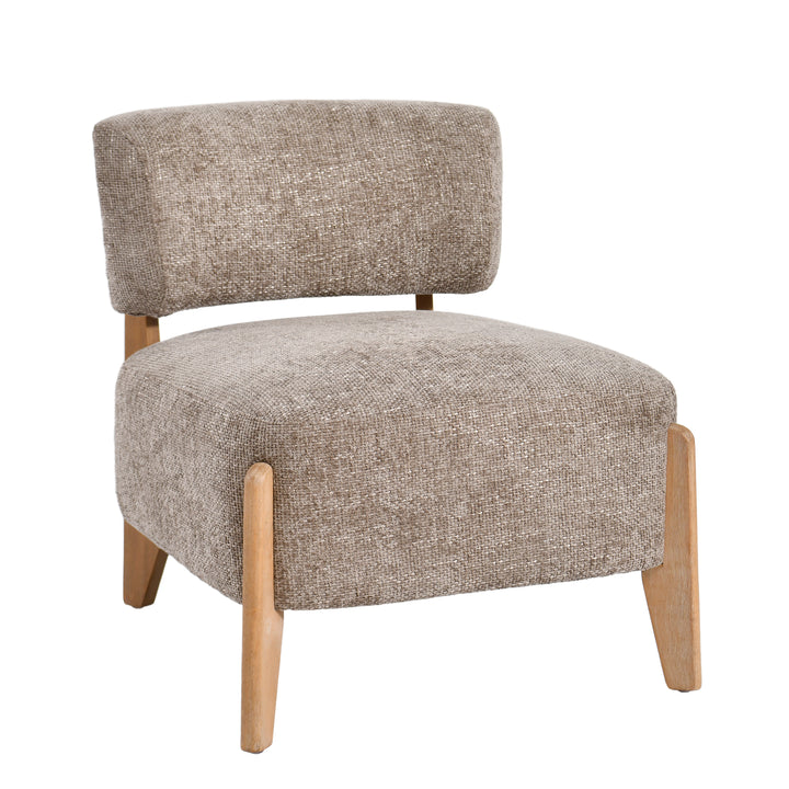 Vale Fauteuil – Moderne Stoffen Fauteuil met Rubberwood Poten Taupe