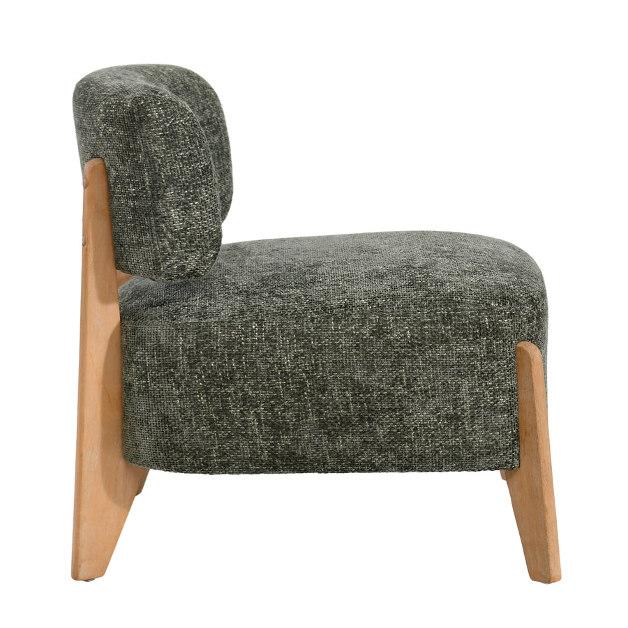 Vale Fauteuil – Moderne Stoffen Fauteuil met Rubberwood Poten Groen