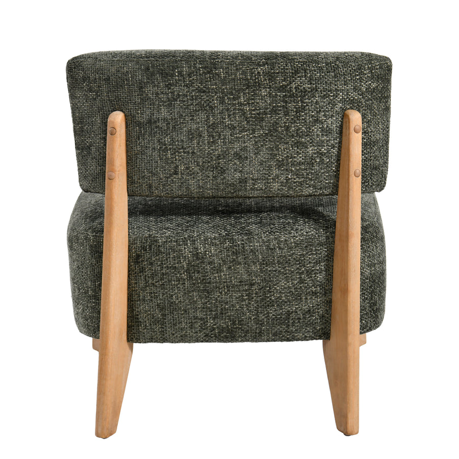 Vale Fauteuil – Moderne Stoffen Fauteuil met Rubberwood Poten Groen