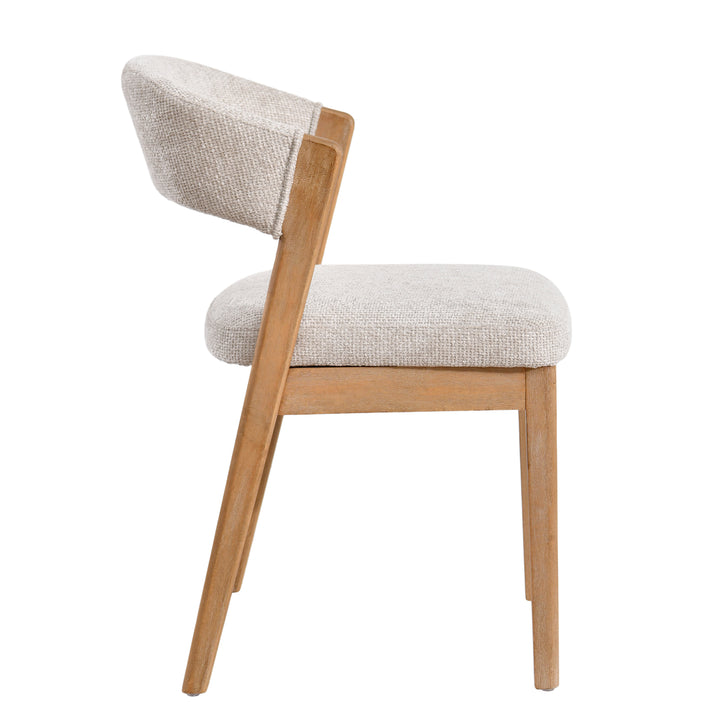 Kael Eetkamerstoel – Stoffen Stoel met Rubberwood Poten Taupe