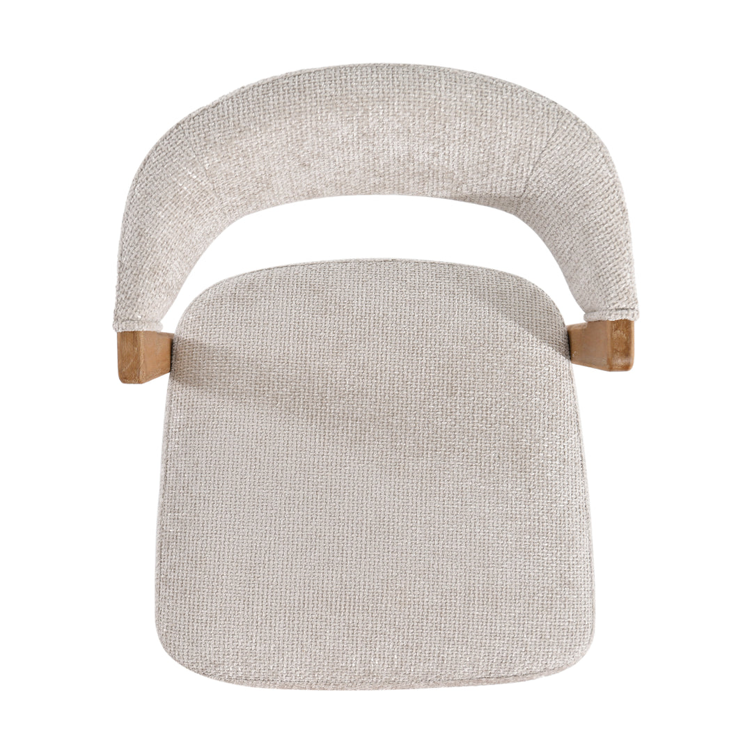 Kael Eetkamerstoel – Stoffen Stoel met Rubberwood Poten Taupe