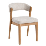 Kael Eetkamerstoel – Stoffen Stoel met Rubberwood Poten Cream