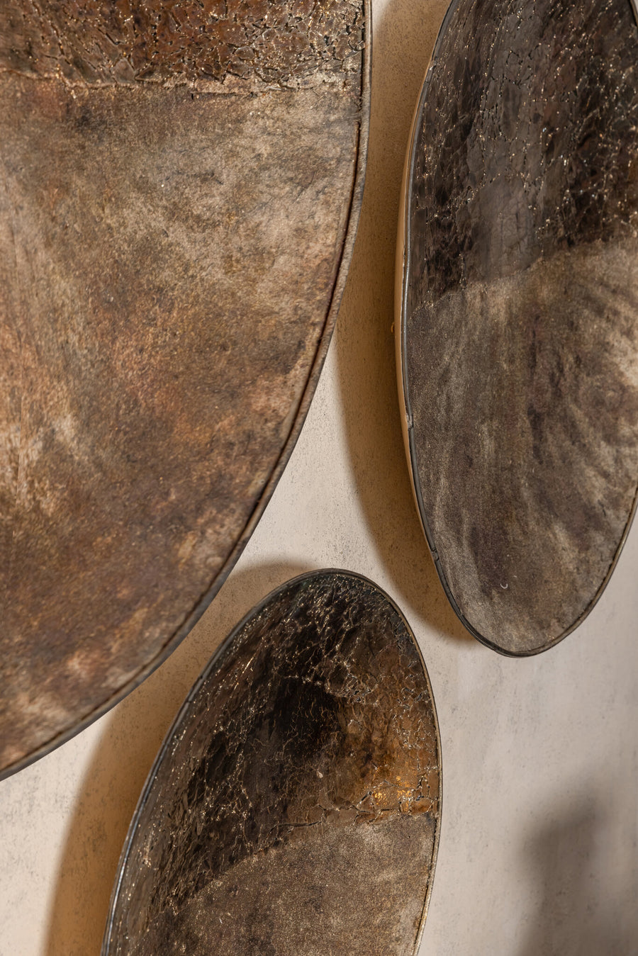 PTMD Jule Wandpaneel Goud Rond – Handgemaakt Glas & Metaal