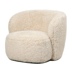 Ronde achterkant van de Aphrodite bontfauteuil