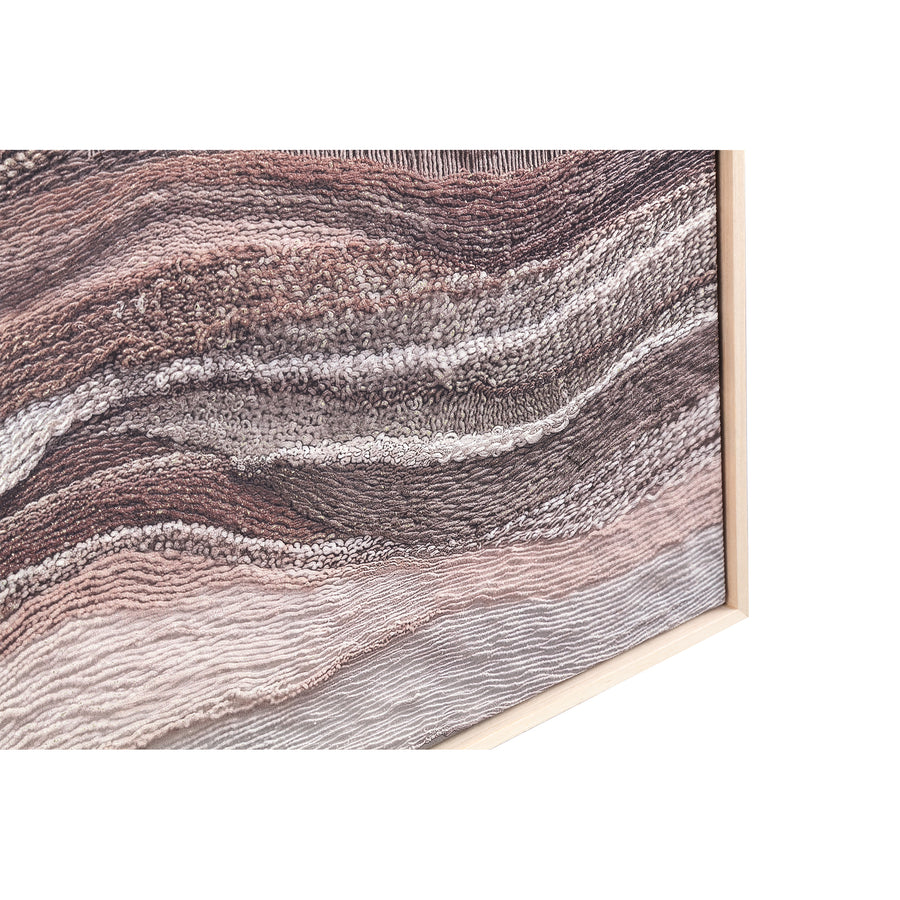 PTMD Kirti Wandpaneel Zand – Canvas met Textiel in Lijst