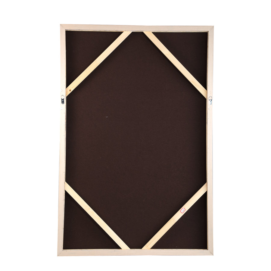 PTMD Kirti Wandpaneel Zand – Canvas met Textiel in Lijst