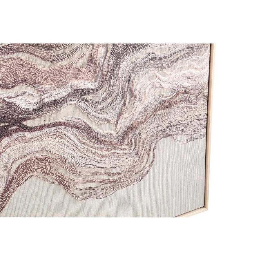 PTMD Kirti Wandpaneel Zand – Canvas met Textiel in Lijst
