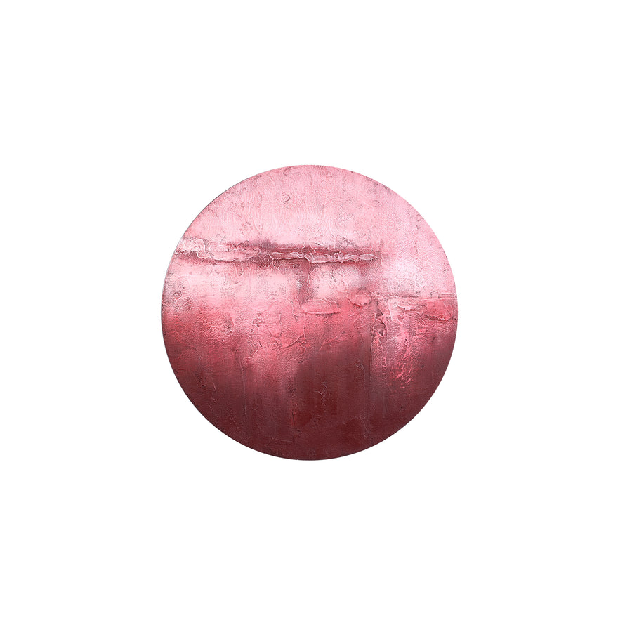 PTMD Cobey Wandpaneel Bordeaux Rond – Handgeschilderd Canvas