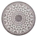 Rond wandpaneel houtsnijwerk Ø60–180 cm – PTMD Vane Donkergrijs