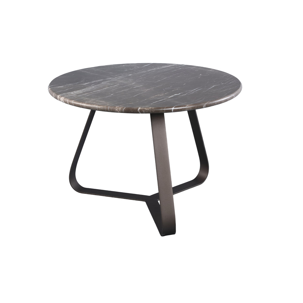 PTMD Kae marmeren salontafel rond donkerbruin ø59 cm