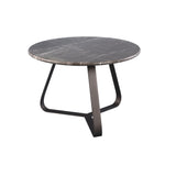 PTMD Kae Dark Brown Marmeren Salontafel Rond S – ø59 cm | IJzeren Poten