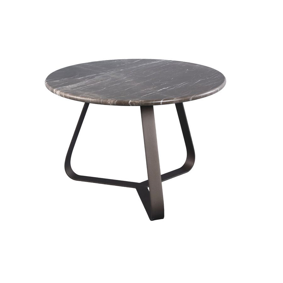 PTMD Kae Dark Brown Marmeren Salontafel Rond S – ø59 cm | IJzeren Poten