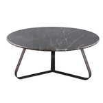 PTMD Kae Dark Brown Marmeren Salontafel Rond L – ø79 cm | IJzeren Poten