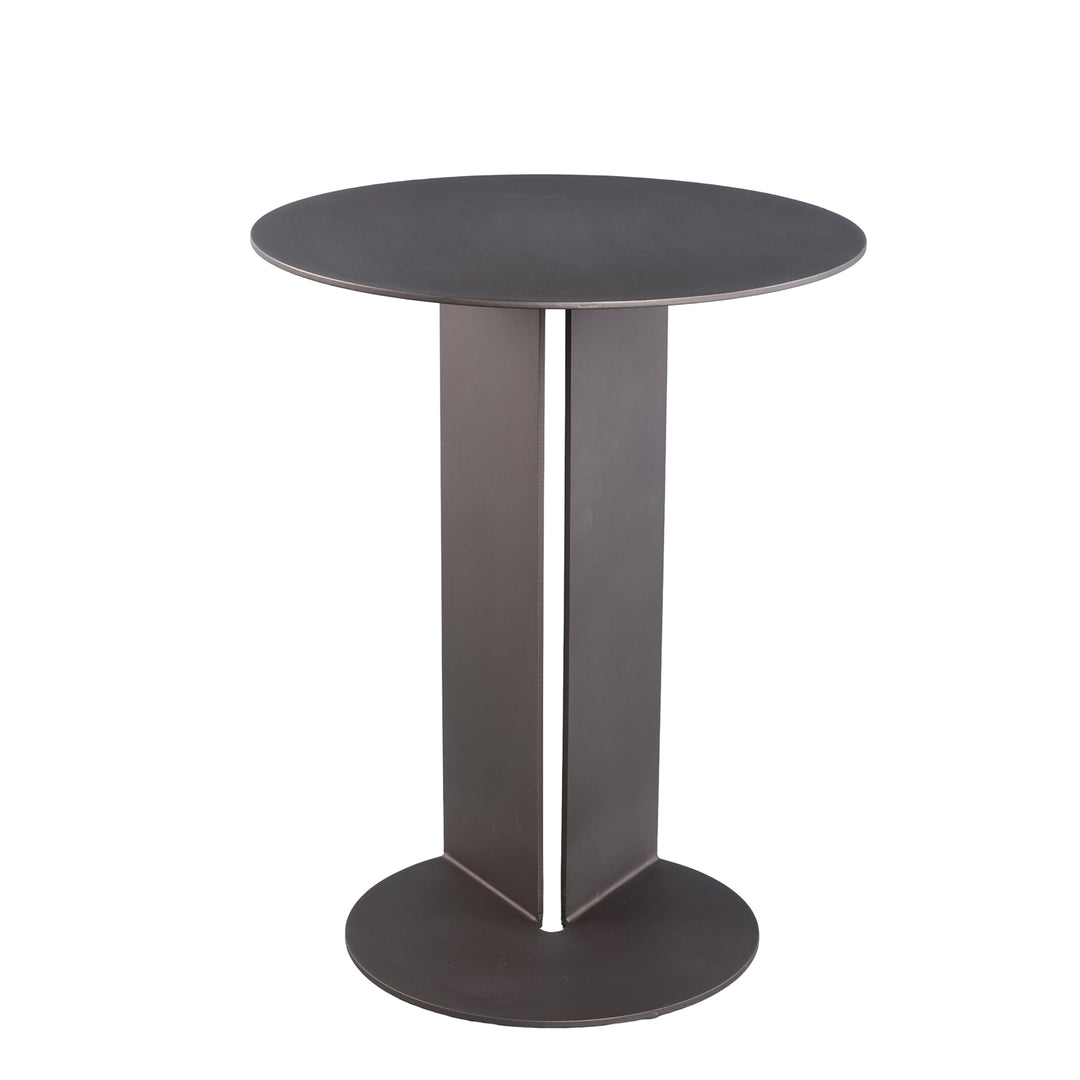PTMD Aliece IJzeren Bijzettafel Rond – ø40 cm | Cream of Dark Brown