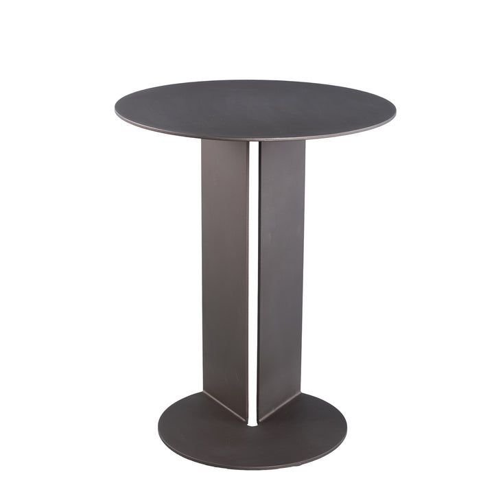 PTMD Aliece IJzeren Bijzettafel Rond – ø40 cm | Cream of Dark Brown