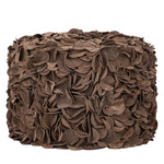 PTMD Nevo Suède Leren Pouf Rond – 60×40 cm | Cream of Taupe