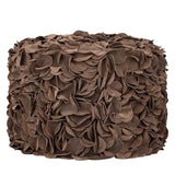 PTMD Nevo Suède Leren Pouf Rond – 60×40 cm | Cream of Taupe