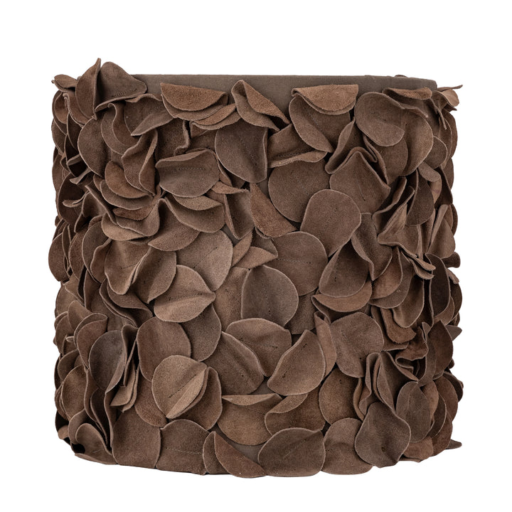 PTMD Lampenkap Taupe Suède Leer Cirkel Hoog – ø40 cm | Handgemaakt