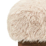 PTMD Hair Teddy Bankje Beige -| Zachte Design Bank met Houten Poten