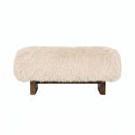 PTMD Hair Teddy Bankje Beige -| Zachte Design Bank met Houten Poten