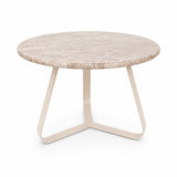 PTMD Kae Beige Marmeren Salontafel Rond S – ø59 cm | IJzeren Poten