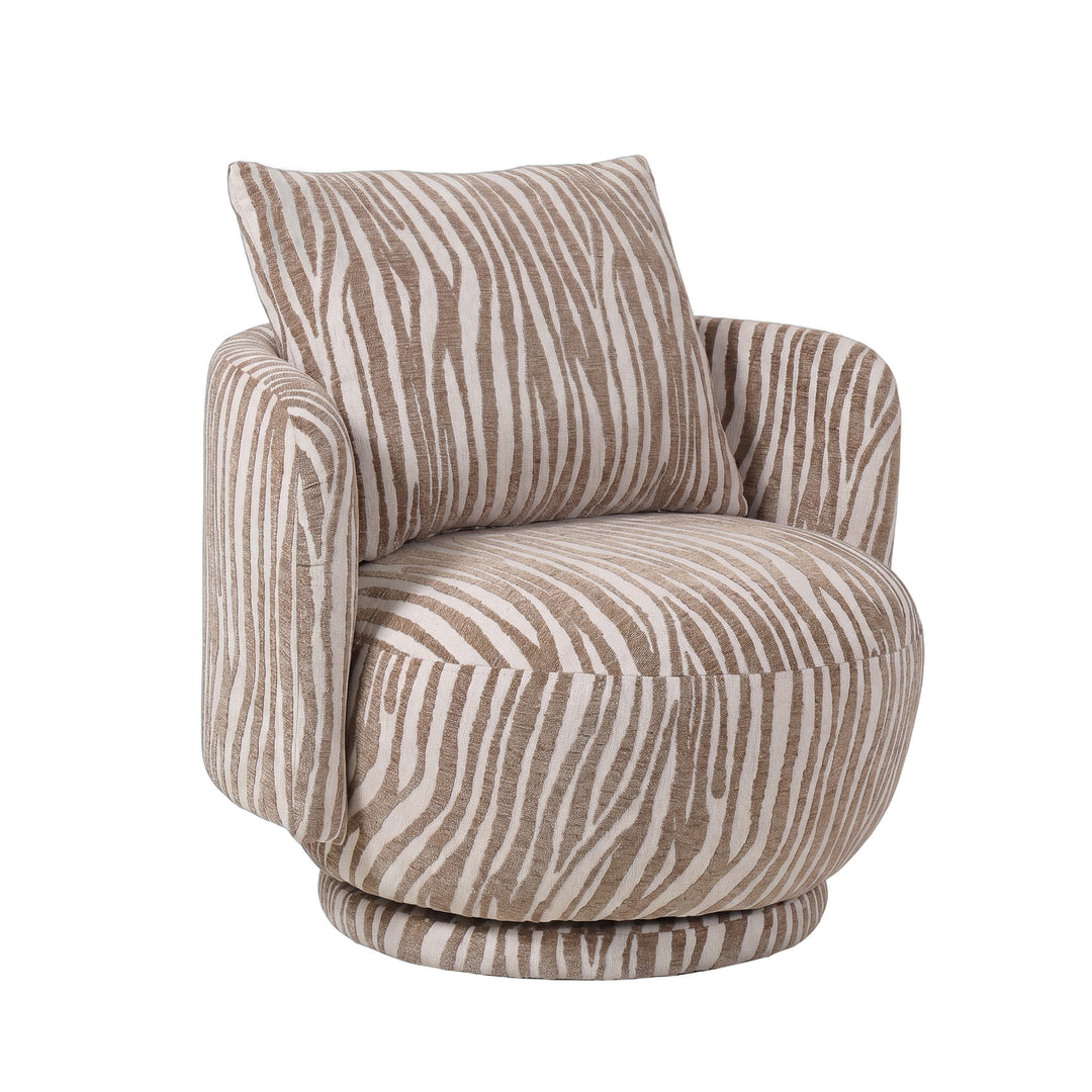 PTMD Elin Draaifauteuil Zebra Beige