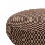 PTMD Pilo Donkerbruin Geblokte Ronde Pouf L – ø88 cm