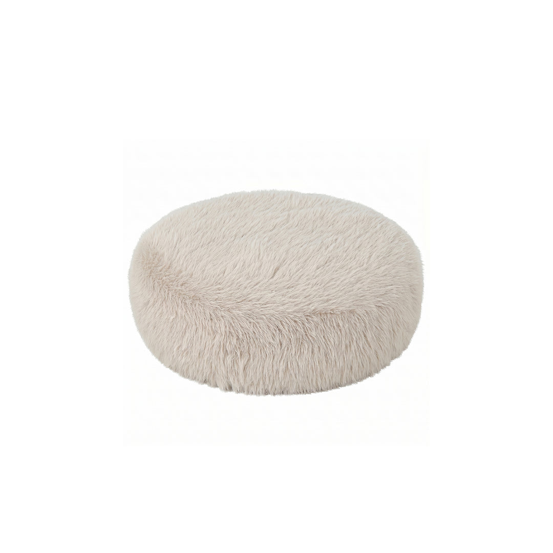 PTMD Pilo Beige Harige Ronde Pouf S – ø70 cm