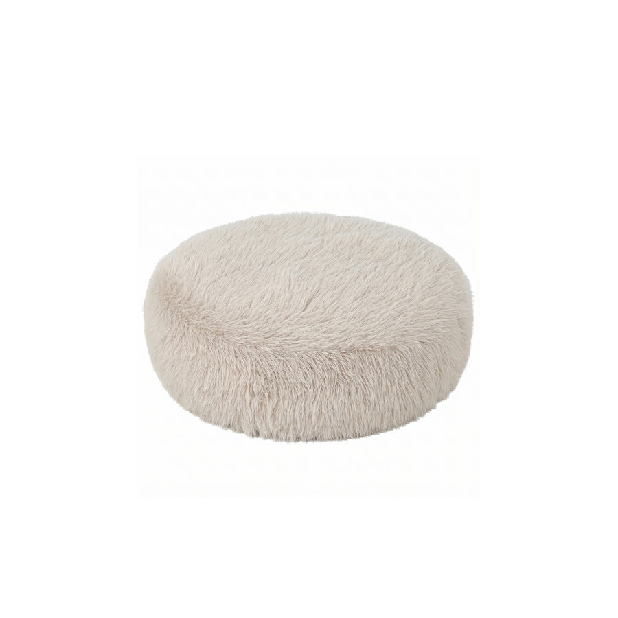 PTMD Pilo Beige Harige Ronde Pouf S – ø70 cm