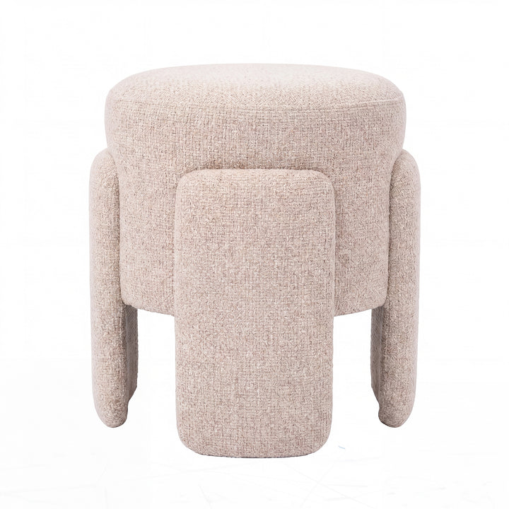 PTMD Pico Crème Ronde Pouf – ø46 cm | Opulence Stof