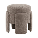 PTMD Pico Taupe Ronde Pouf – ø46 cm | Legacy Mink Stof