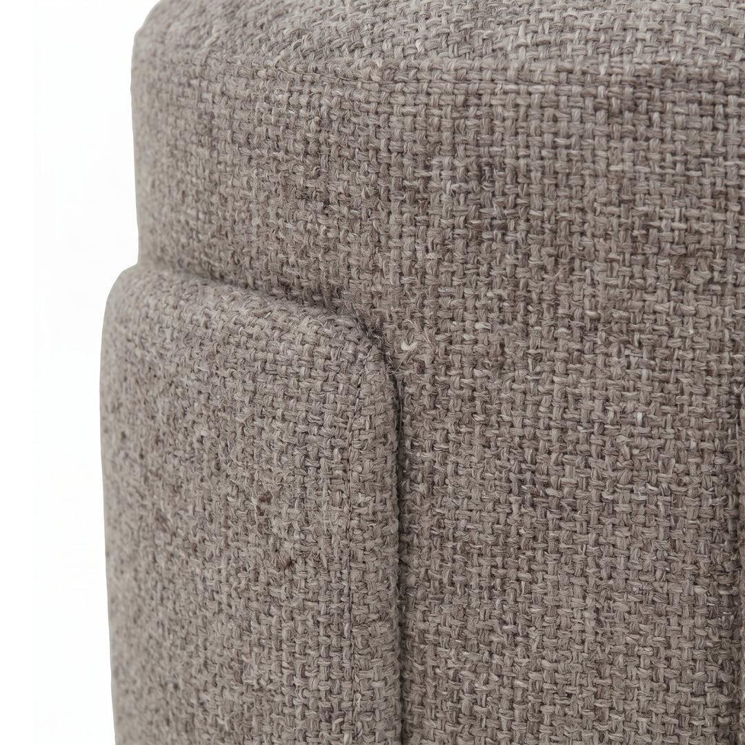 PTMD Pico Taupe Ronde Pouf – ø46 cm | Legacy Mink Stof